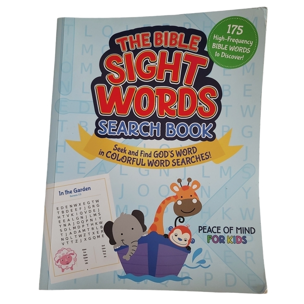 The Bible Sight Words Search Book Kids Religious Christian Workbook